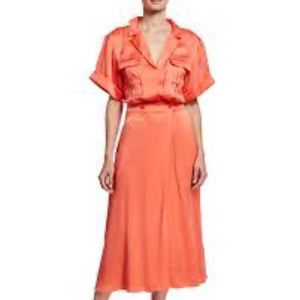 Hot Coral Silk Dress